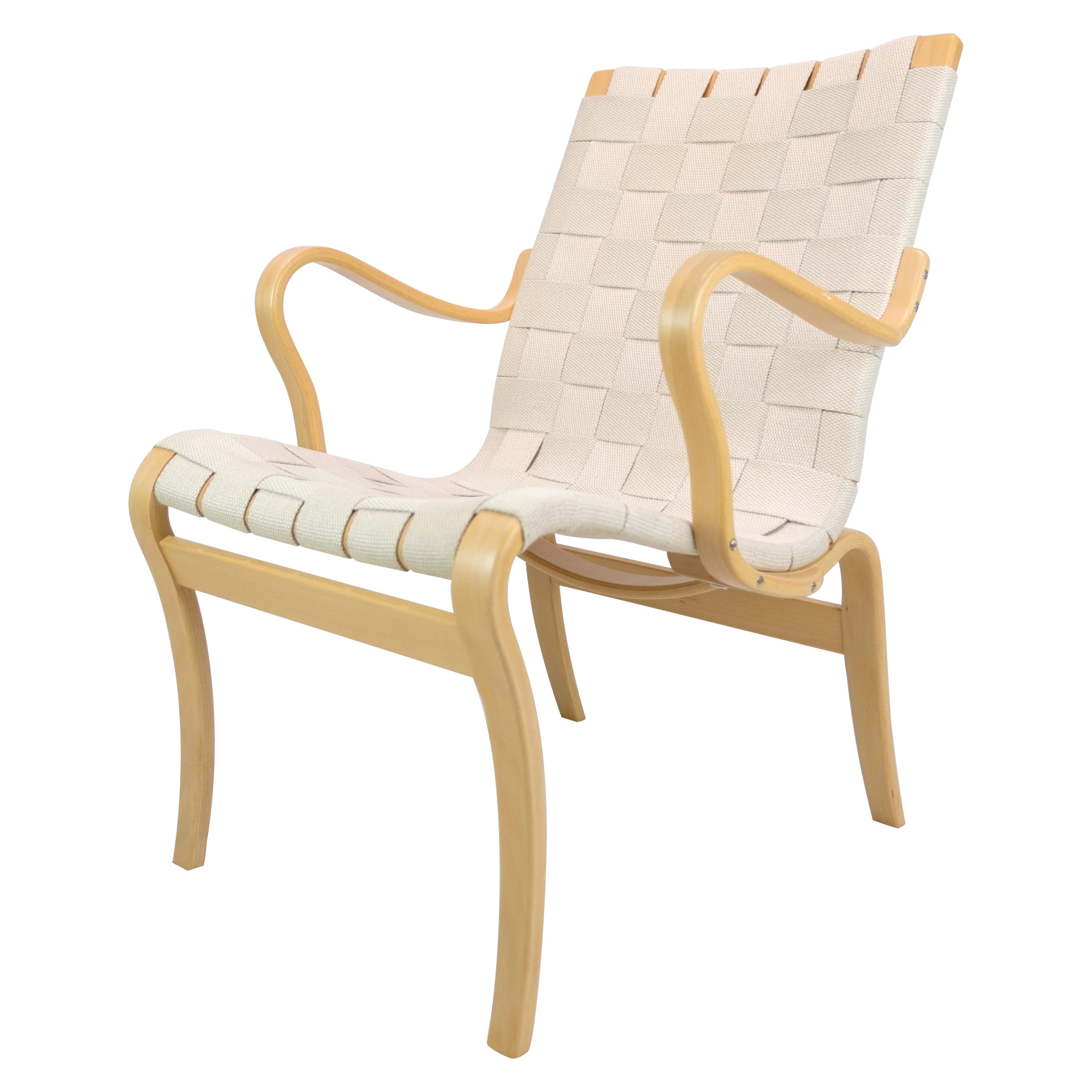 Sessel Modell Mina aus Buche, hergestellt von Bruno Mathsson im Angebot