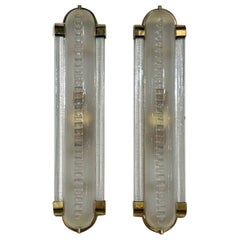 Pair of Murano Glass and Polished Brass "Barber Sconces"