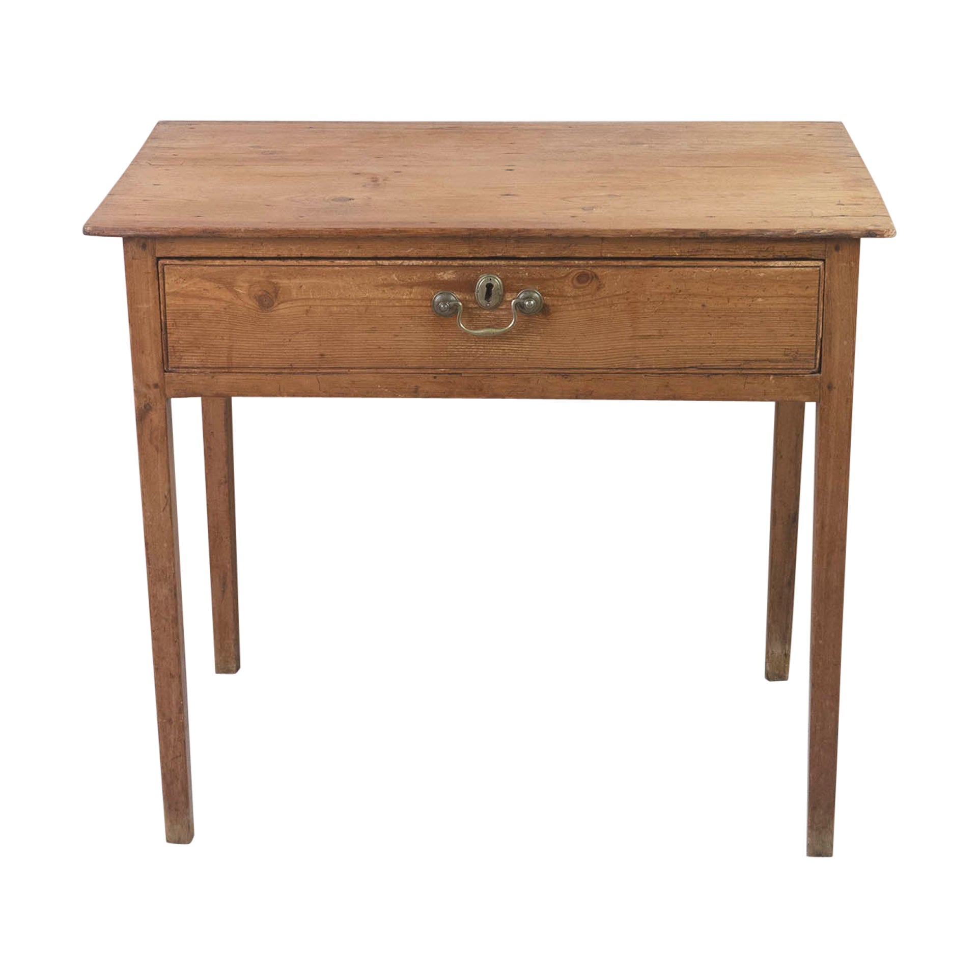Small Antique Pine Side Table With Drawer. English, C.1780