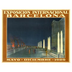 Original Antique Advertising Poster Barcelona International Exposition 1929 Fair