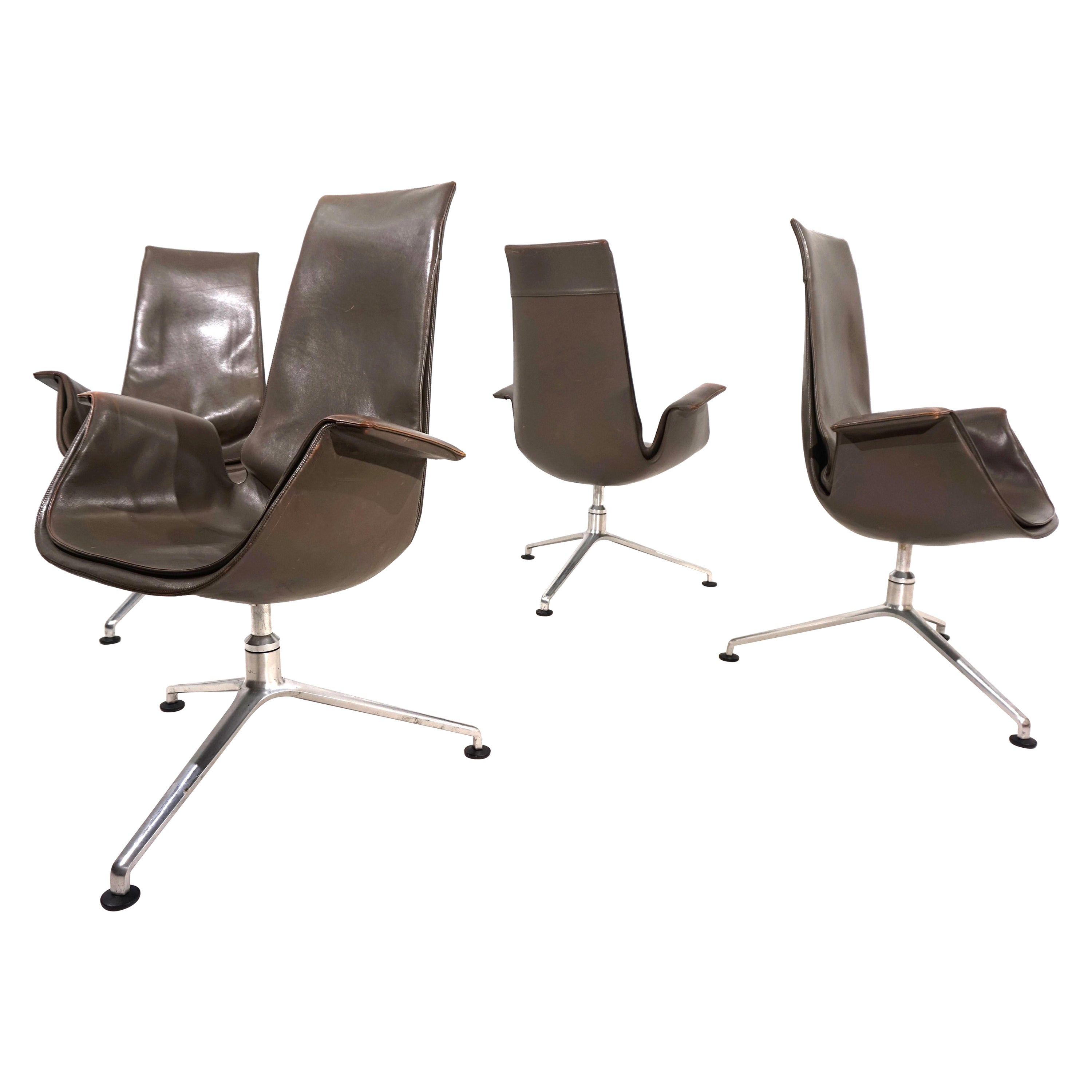 Set of 4 Kill International FK6725 leather chairs by Fabricius & Kastholm For Sale