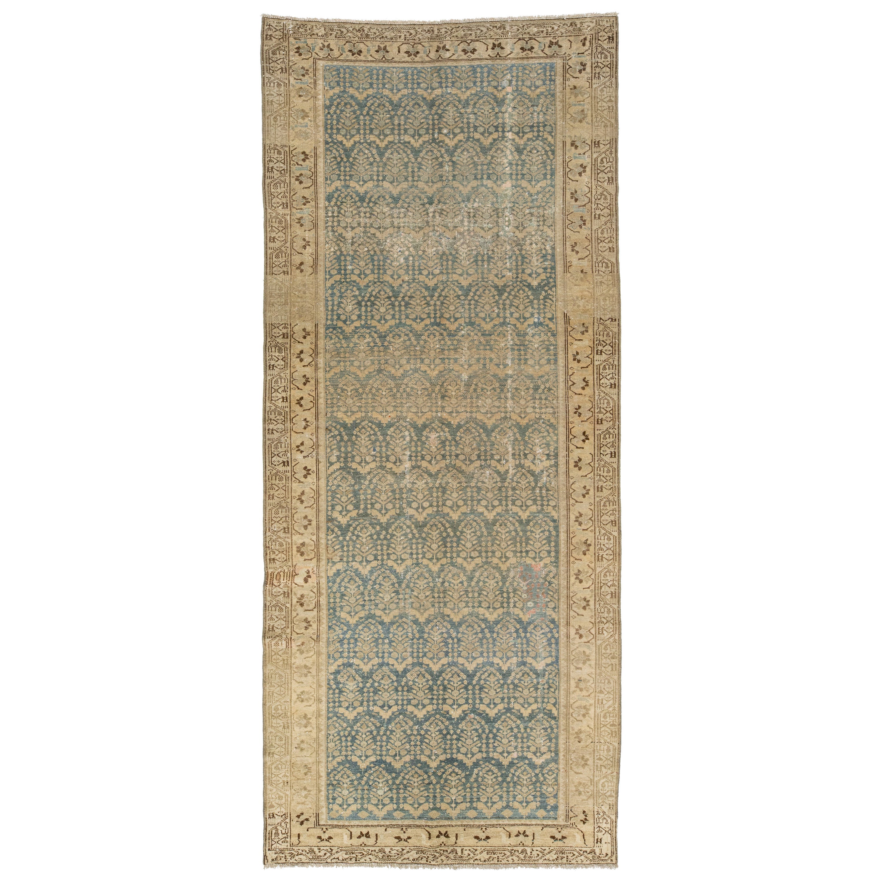 Gallery size Malayer Handmade Persian Antique Wool Rug In Blue For Sale