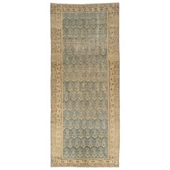 Handgefertigter persischer antiker Teppich aus Wolle in Blau in Galeriegröße Malayer