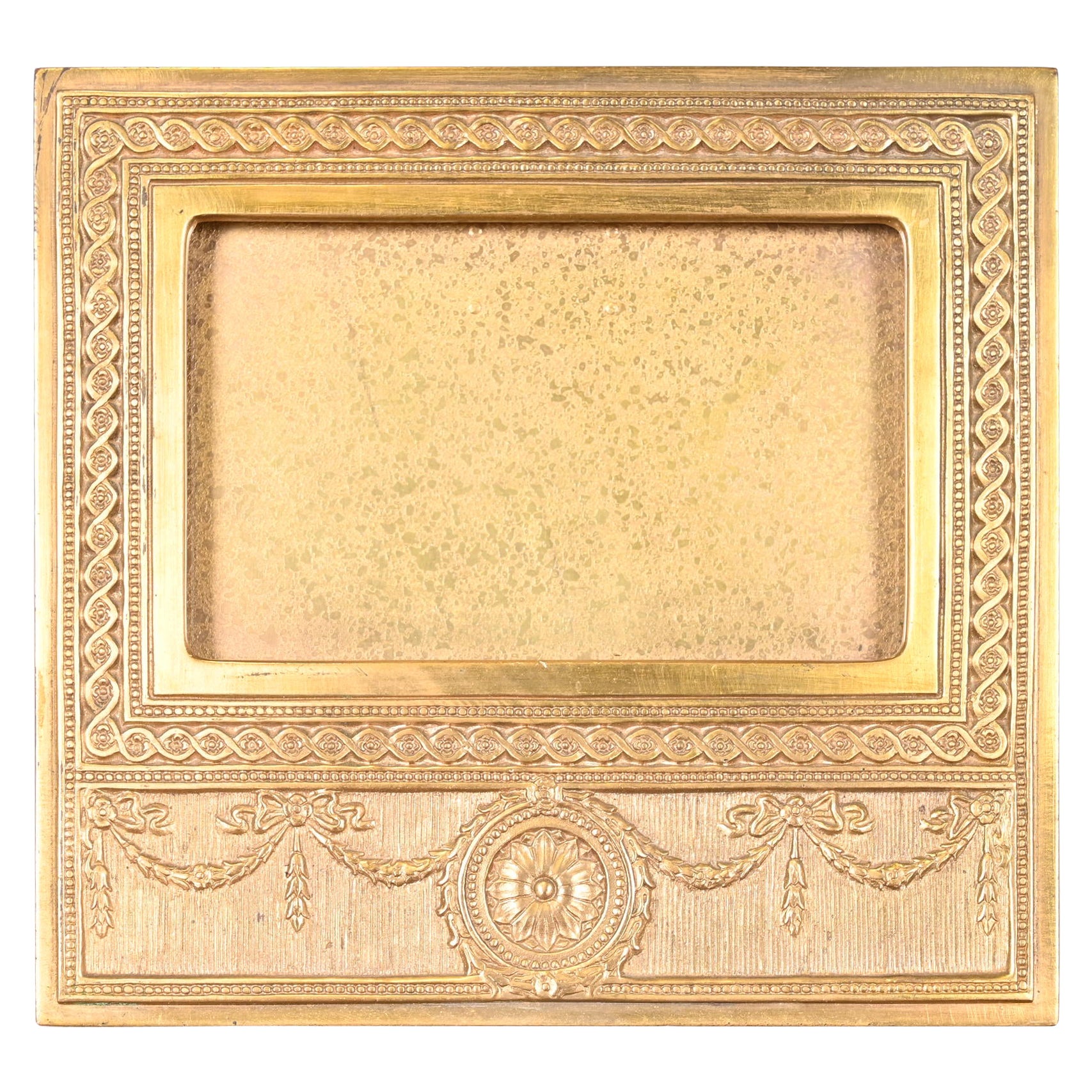 Tiffany Studios Nueva York Adam Bronce Doré Marco de escritorio para calendario o cuadro