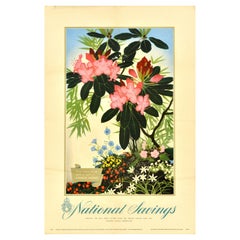 Original Vintage Advertising Poster National Savings Season Of The Year Flowers