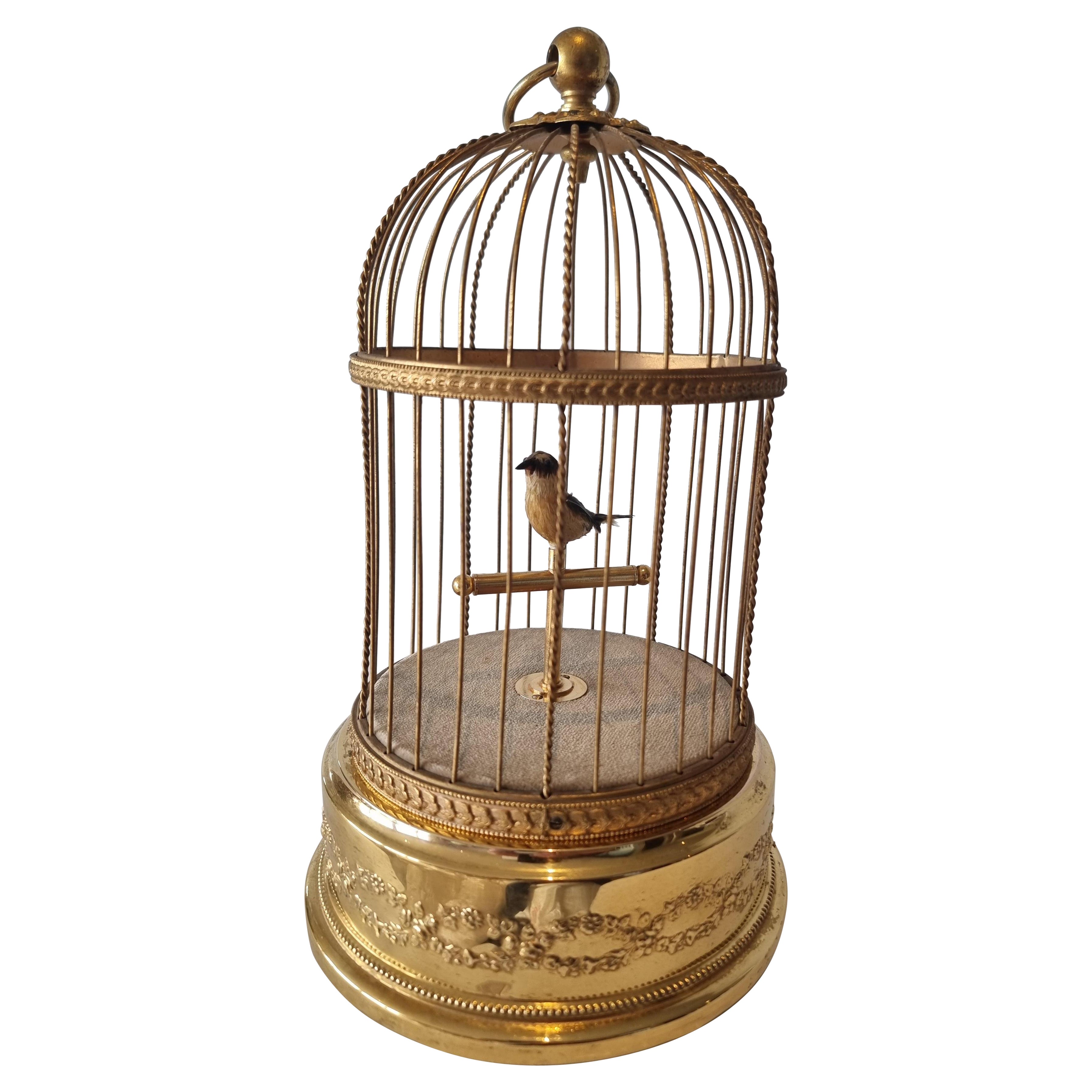 Petite cage à oiseaux chanteurs de Reuge de Suisse
