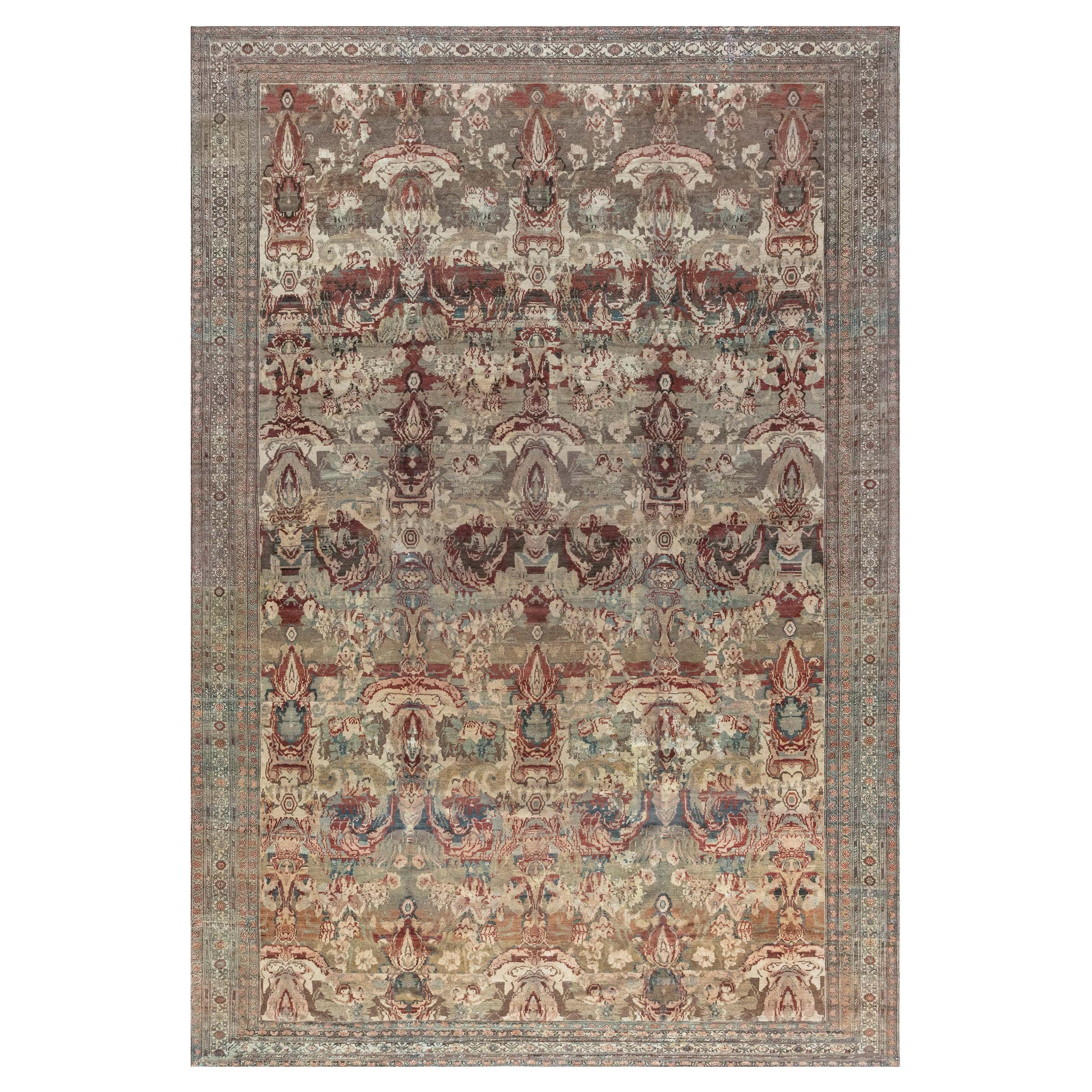Authentic 19th Century Persian Malayer Rug For Sale