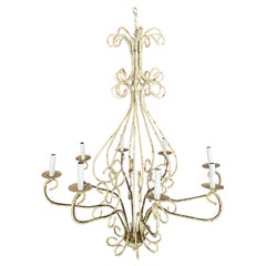 Vintage French Metal Chandelier