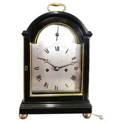 Used Georgian Small Ebonised Bracket Clock, Haley & Milner, London