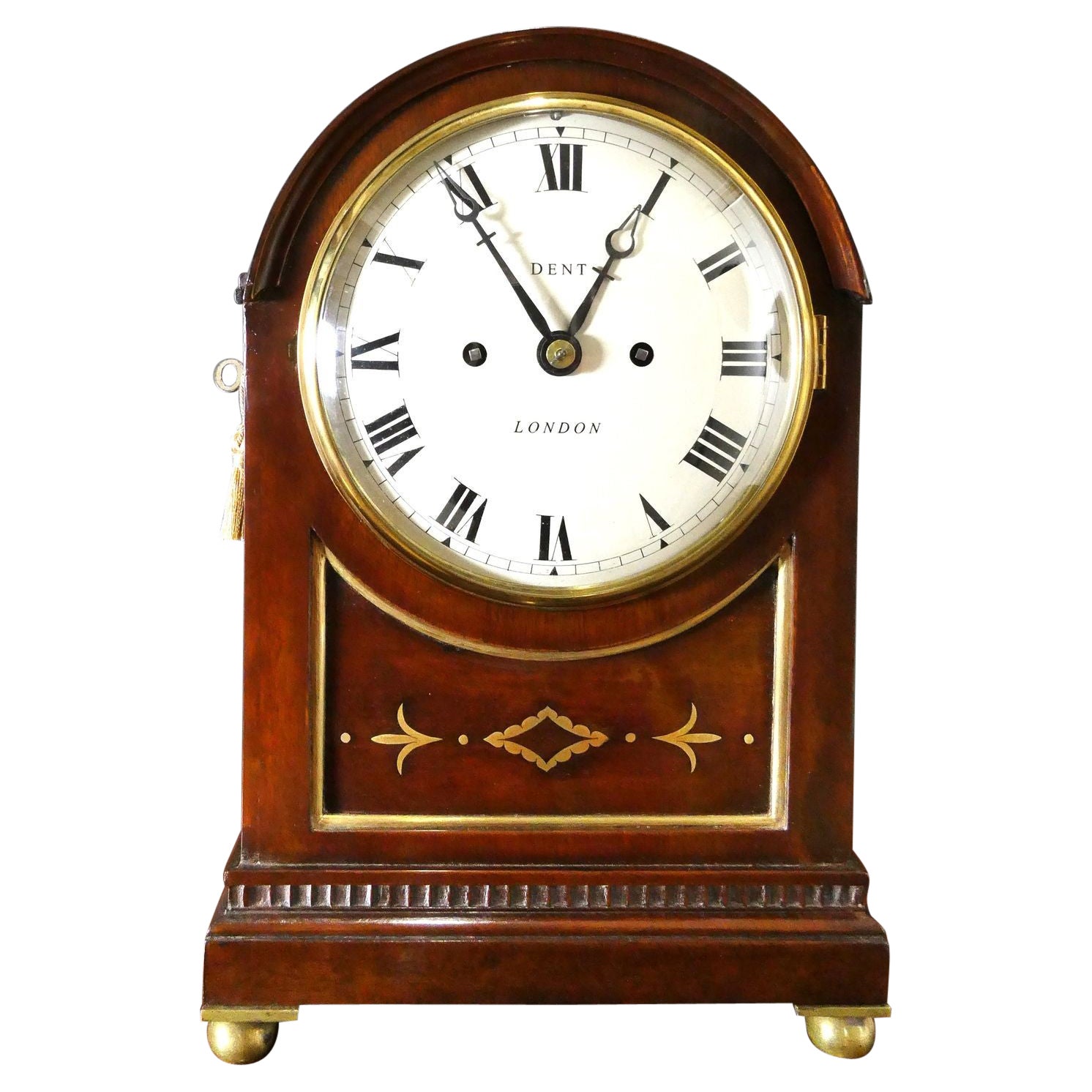 Edwardian Mahogany Bracket Clock, Dent, London For Sale