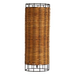 American Designer, Table Lamp, Metal, Rattan, USA, 1960s