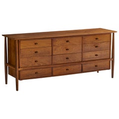 Mount Airy, commode, noyer, laiton, États-Unis, années 1950