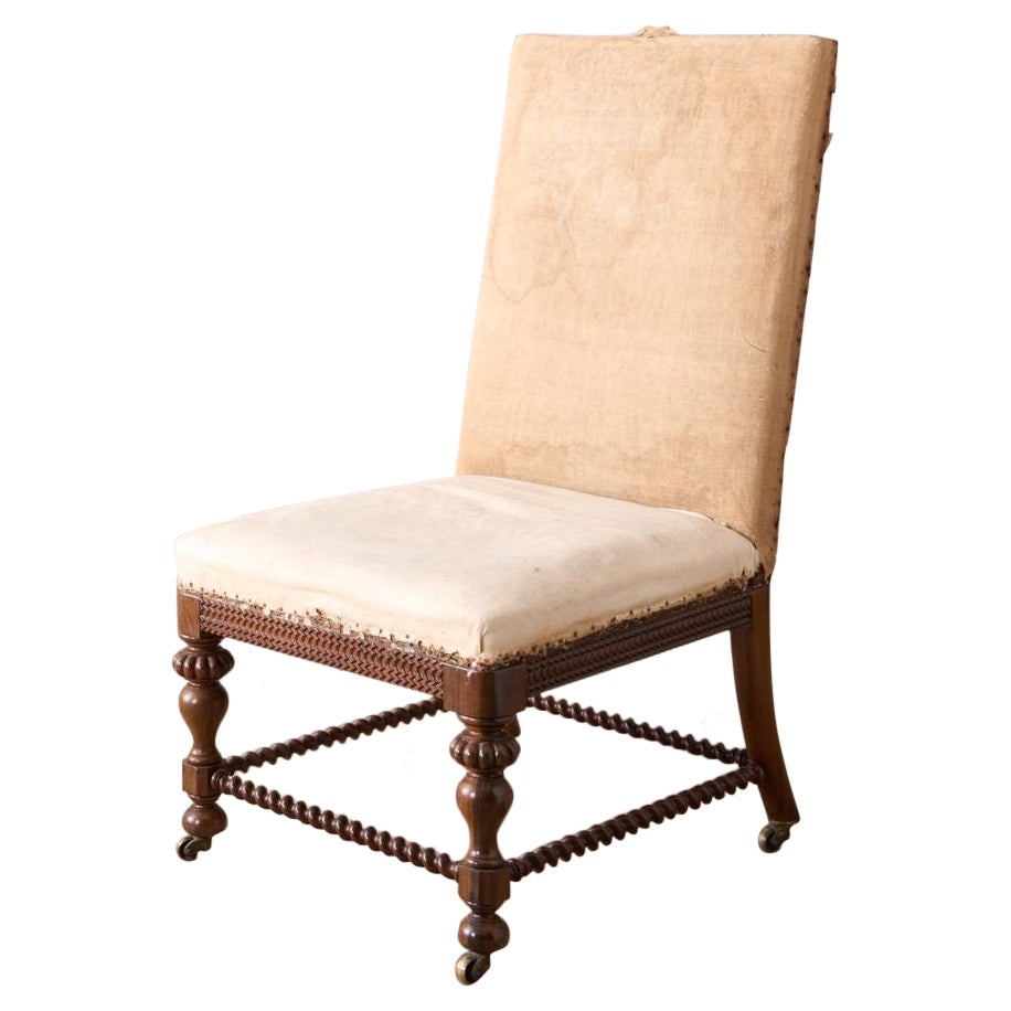 Grande chaise pantoufle Regency en bois de rose en vente