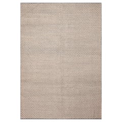 Collection Nazmiyal, ivoire, gris clair et bleu, tapis moderne de 6'4" x 9'3"