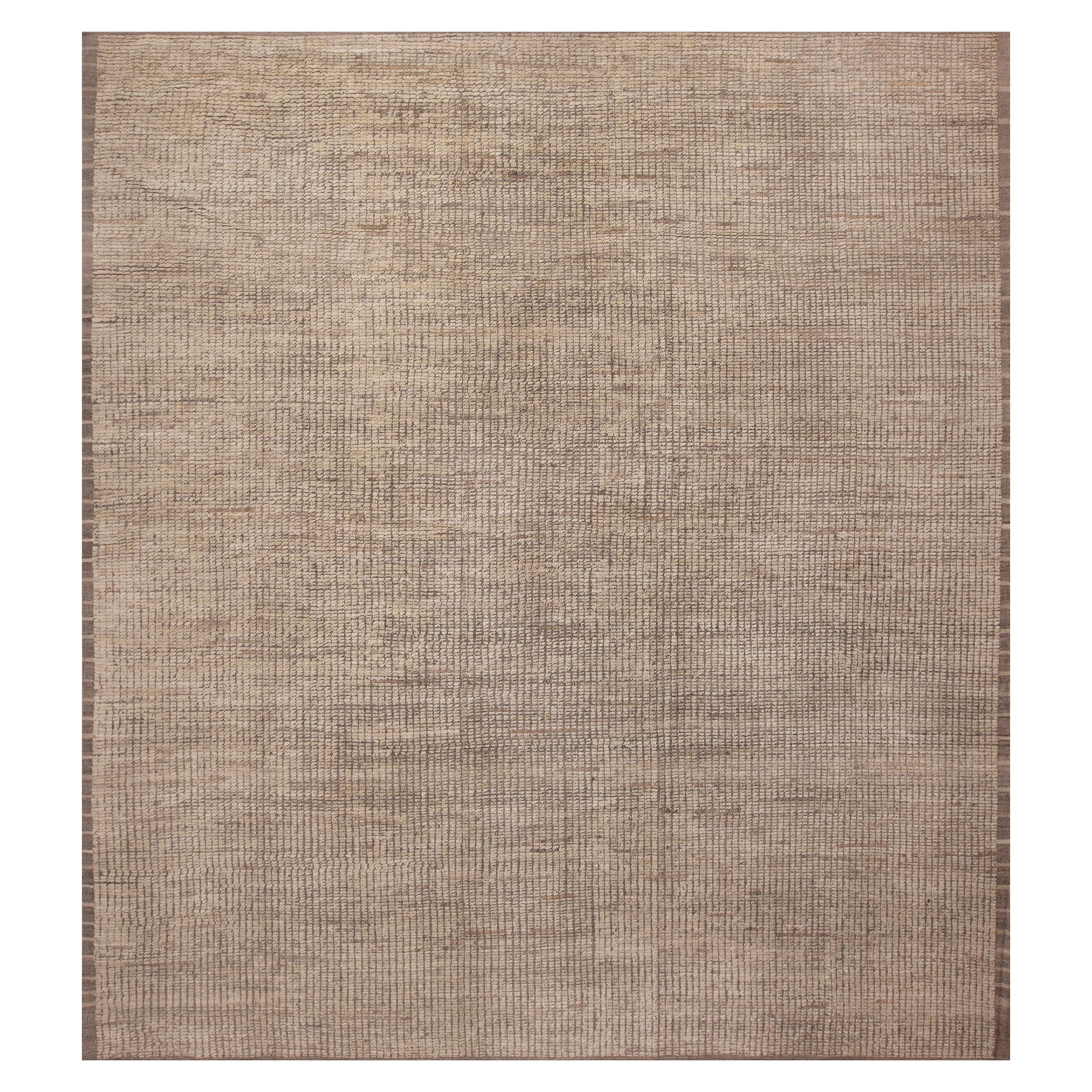 Nazmiyal Collection Square Size Neutral Color Modern Rug 13'1" x 14'4" For Sale