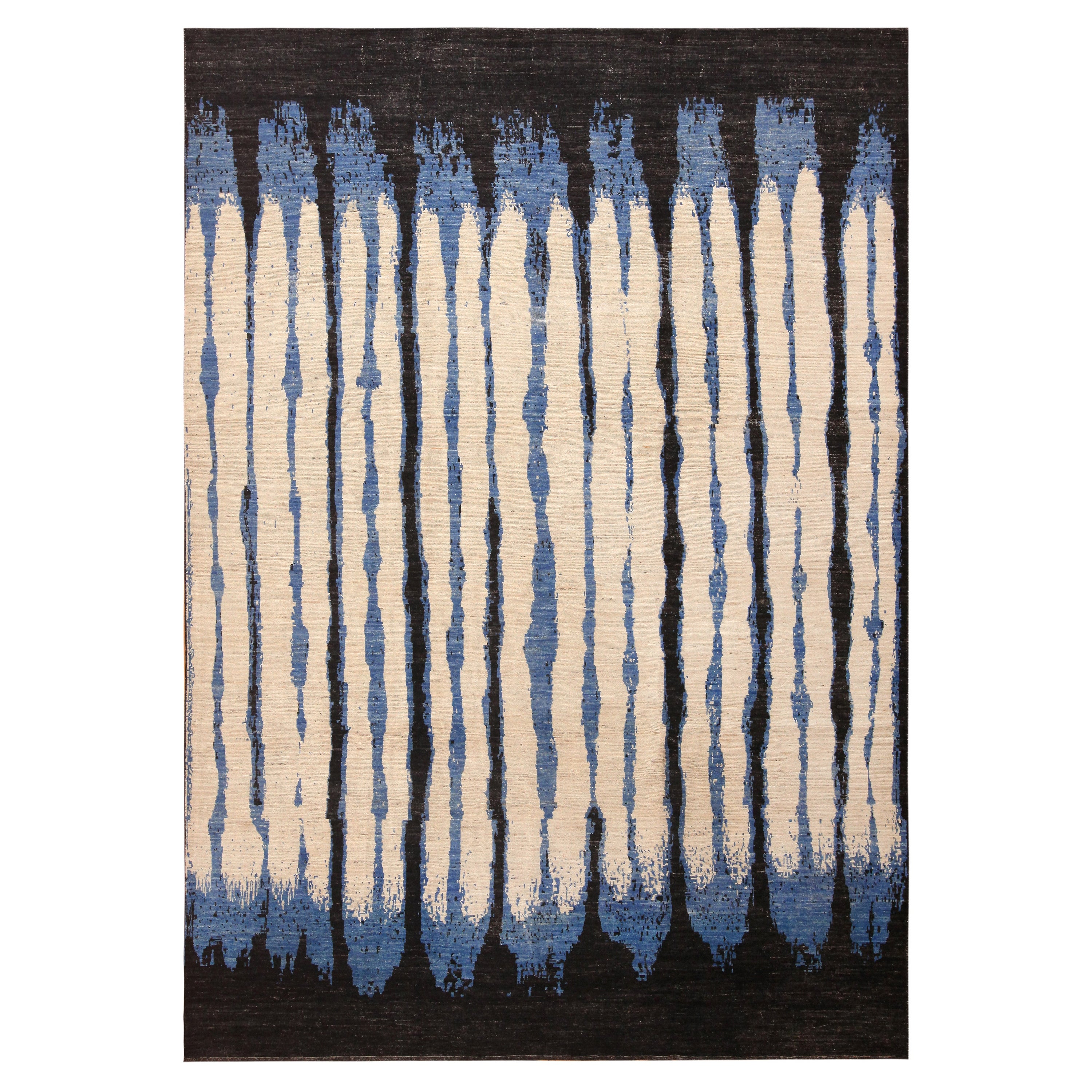 Nazmiyal Collection Unusual Bold Abstract Retro Modern Area Rug 10'2" x 14'2" For Sale