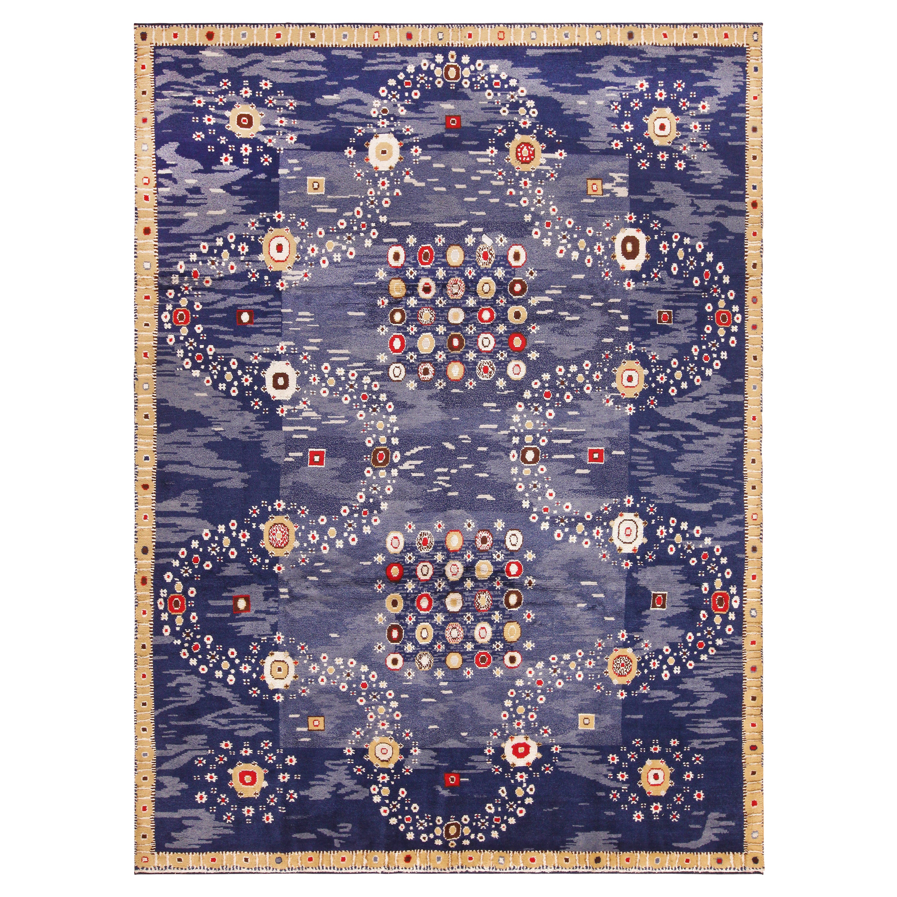 Nazmiyal Collection Stunning Modern Silk And Wool Swedish Inspired Rug 9' x 12'
