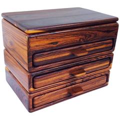 Vintage 1970s Craftsman Rosewood Miniature Chest