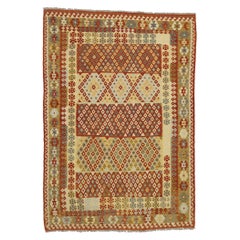 Retro Afghan Kilim Rug, Southwest Desert Meets Contemporary Santa Fe