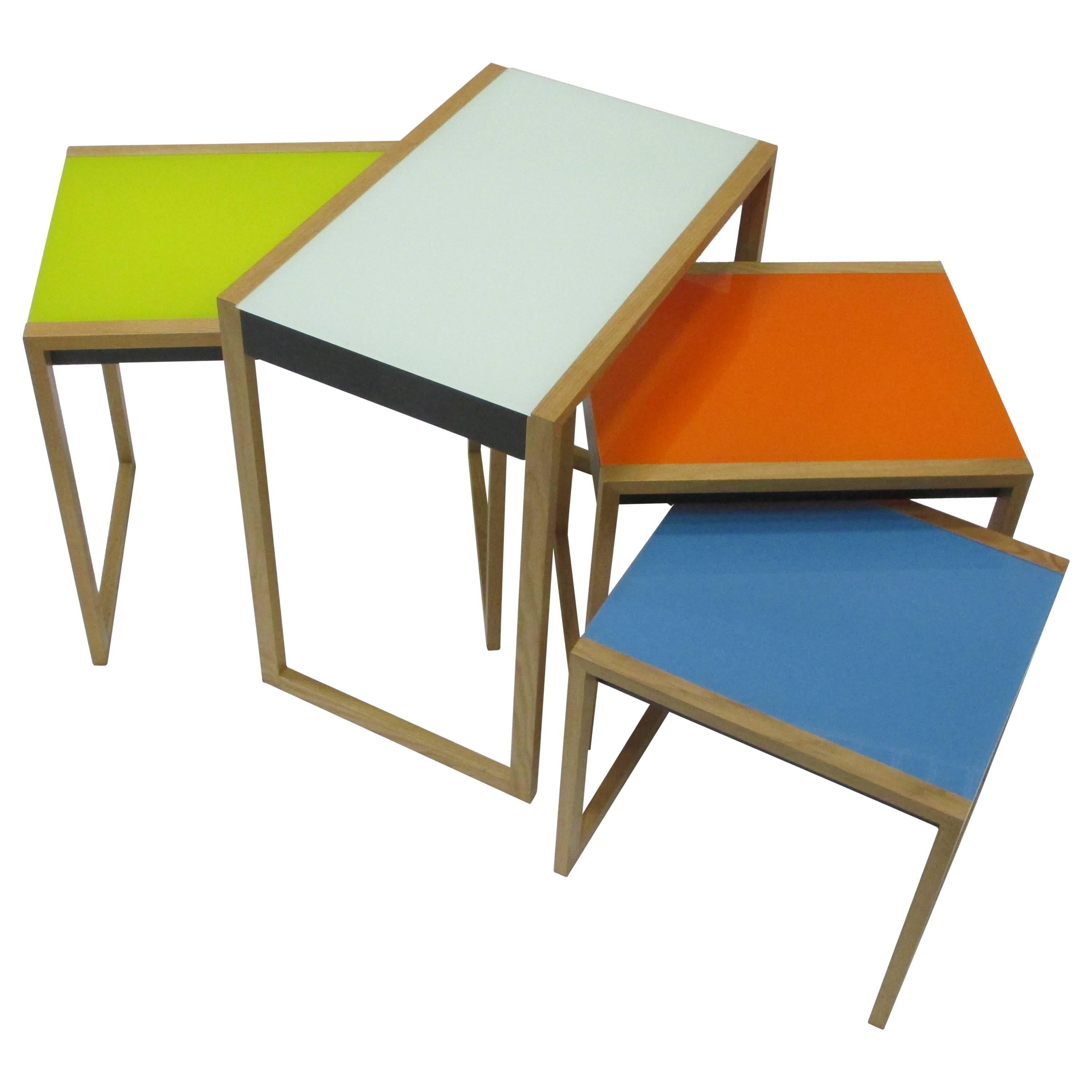 Four Stacking Side Tables by Josef Albers