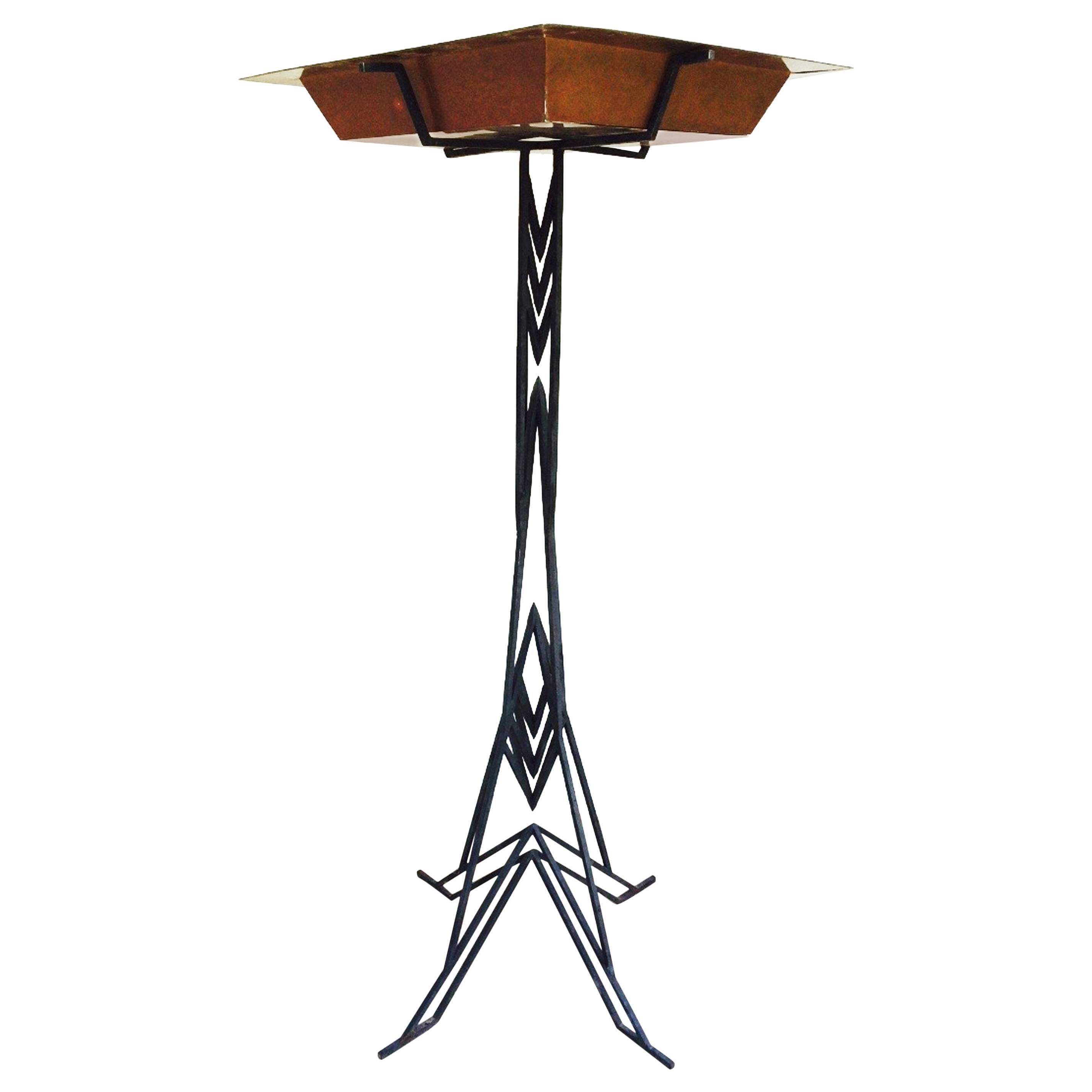 Monumental Warren McArthur Frank Lloyd Wright Wrought Iron Plant Stand, 1929 For Sale