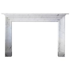 Contemporary Baroque Reproduction Mantel in Statuary Marble 4