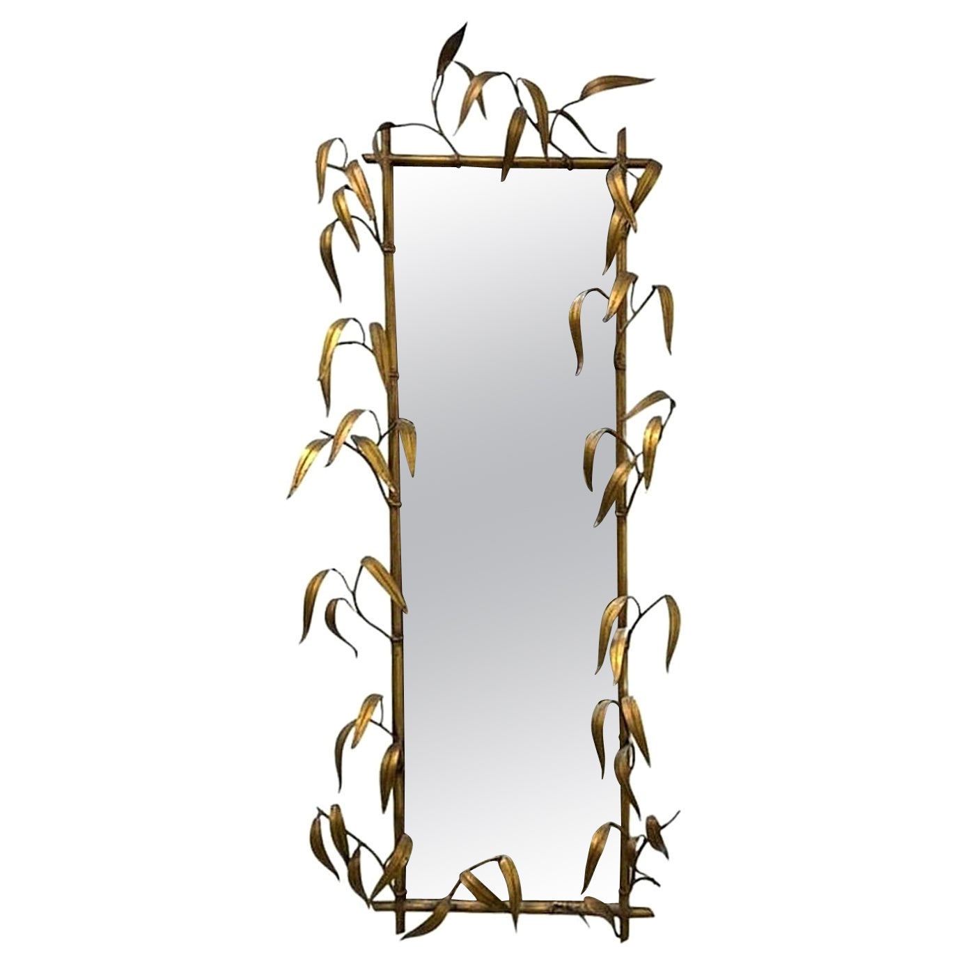 Gold Gilded Mid Century Iron Mirror from Italy Circa 1960 For Sale