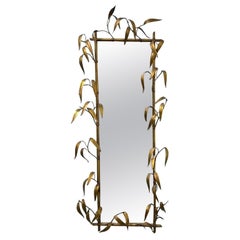 Antique Gold Gilded Mid Century Iron Mirror from Italy Circa 1960