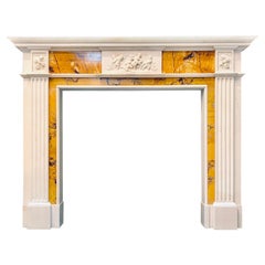 A 19th Century Georgian Manner  Statuary & Sienna Marble Fireplace Surround. 