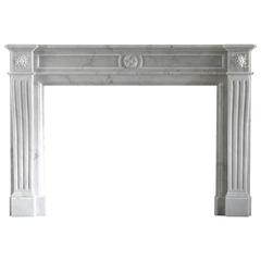 18th Century Louise XVI Reproduction Mantelpiece Carved in Marble
