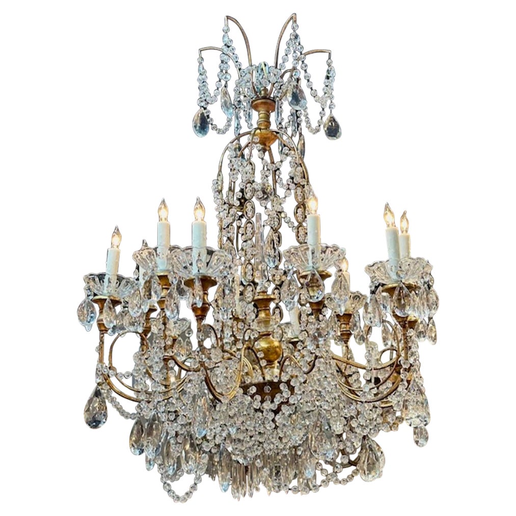 19th Century Italian Crystal Chandelier