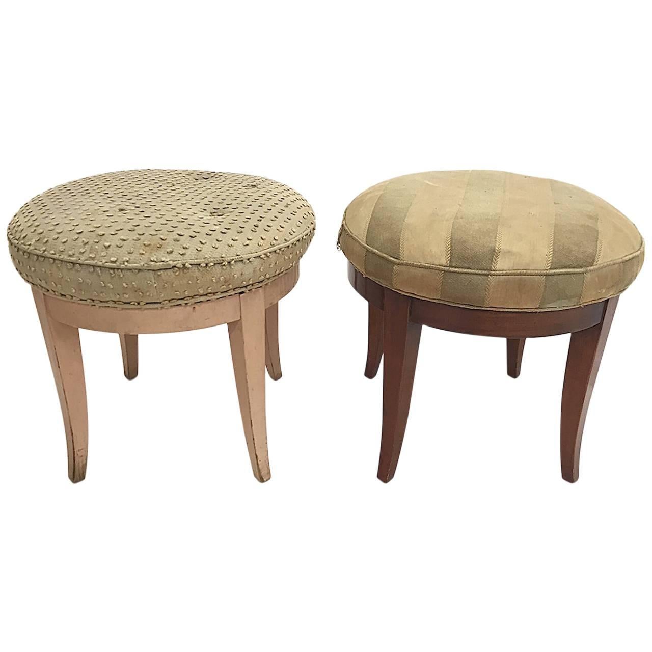 Pair of Custom Paul Frankl Swivel Stools from a Documented Frankl Interior