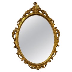 Beautiful Stunning Gilded Tole Toleware Mirror Retro, Italy, 1950s