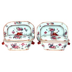 Soperas, Tapas y Soportes de Porcelana China de Exportación Famille Rose