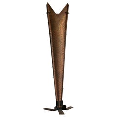 Vintage Sculptural Copper Brutalist Floor Lamp