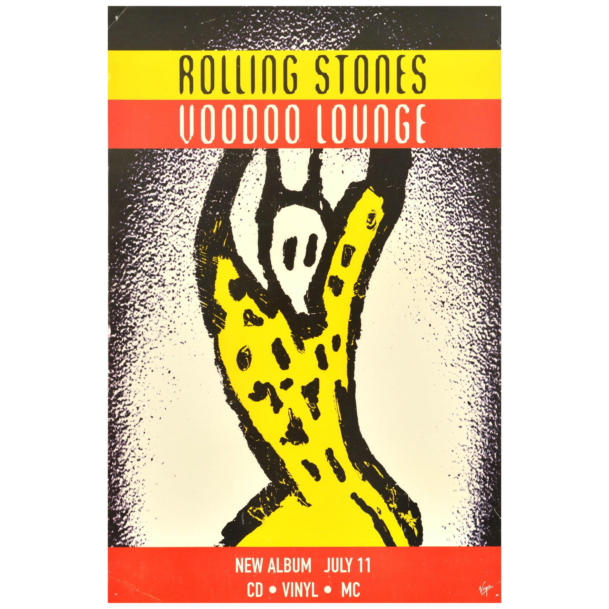 Original Vintage Music Advertising Poster Rolling Stones Voodoo Lounge Album For Sale