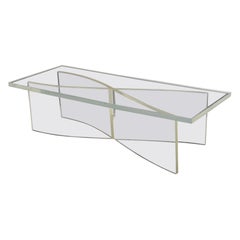 Table basse moderne en forme de X en lucite, 1970