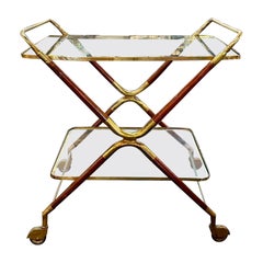 Retro Mid-Century Modern X Form Bar Cart