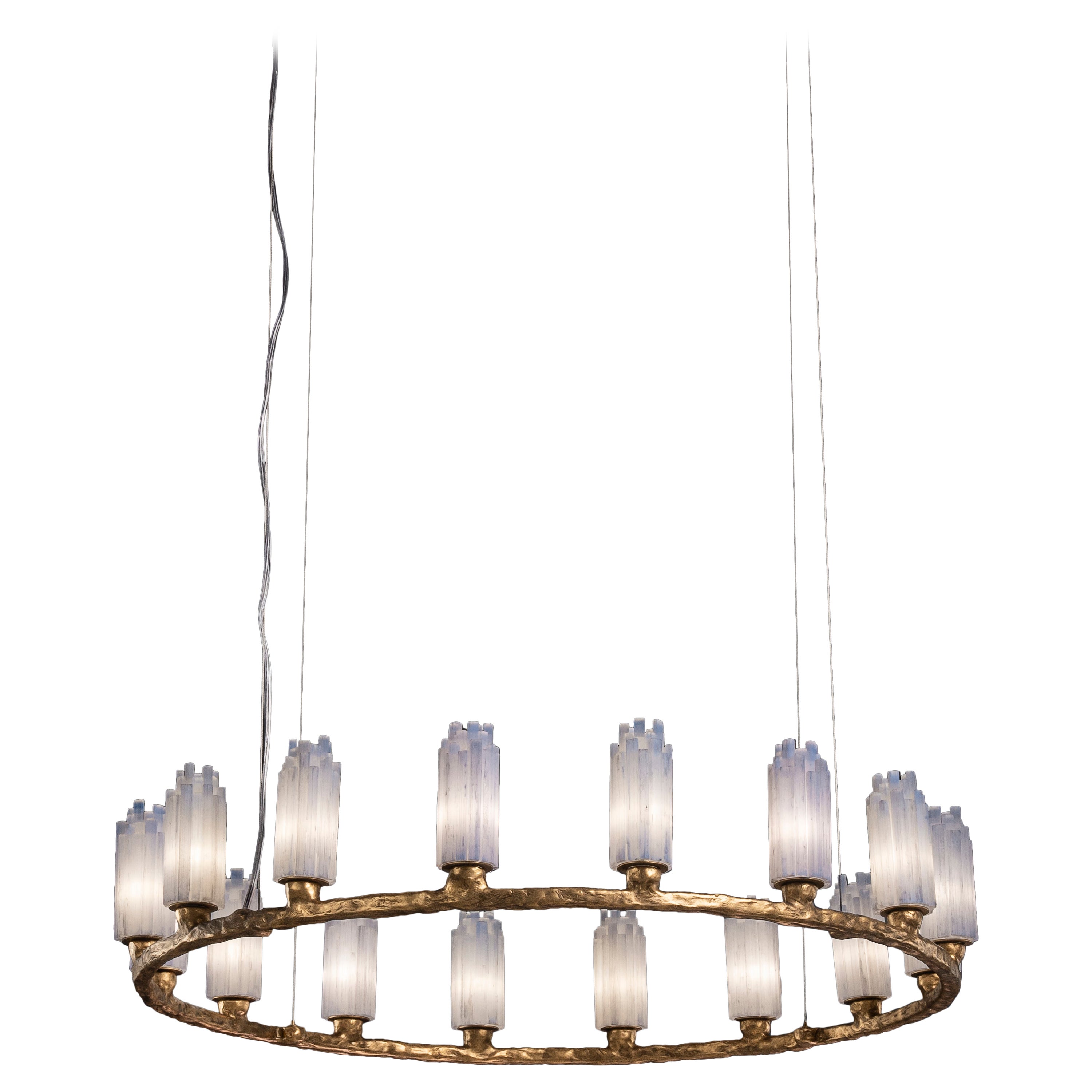 Selenite Pendant Lamp III by Aver For Sale