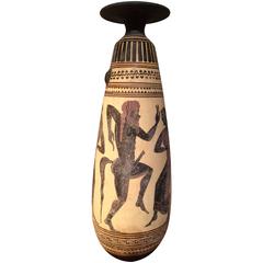Vase en poterie grecque d'albâtre de style classique:: érotique