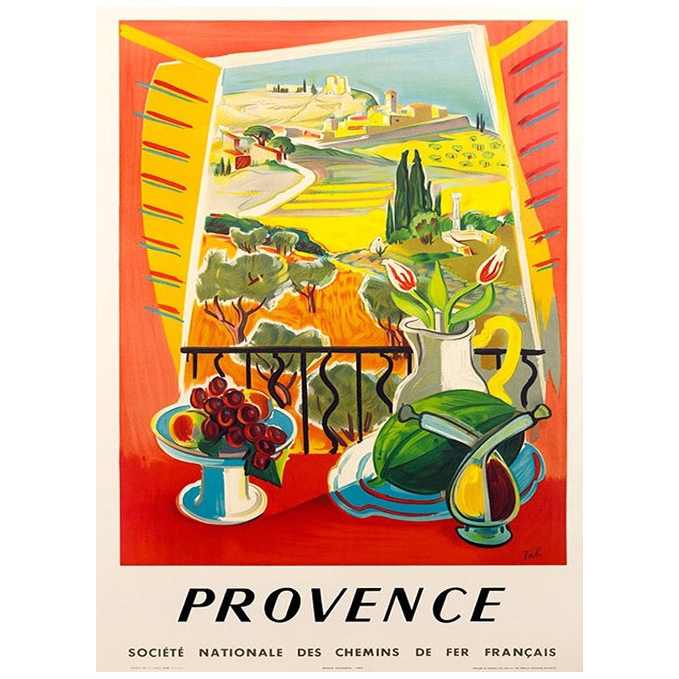 Affiche vintage originale Provence - SNCF, 1970 en vente