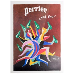 1979 Perrier - C'est Fou... Original-Vintage-Poster, Vintage