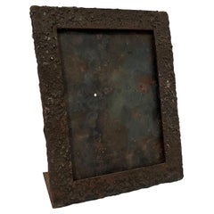 Retro Paul Evan’s style Brutalist Iron Photo Frame - American c1970s