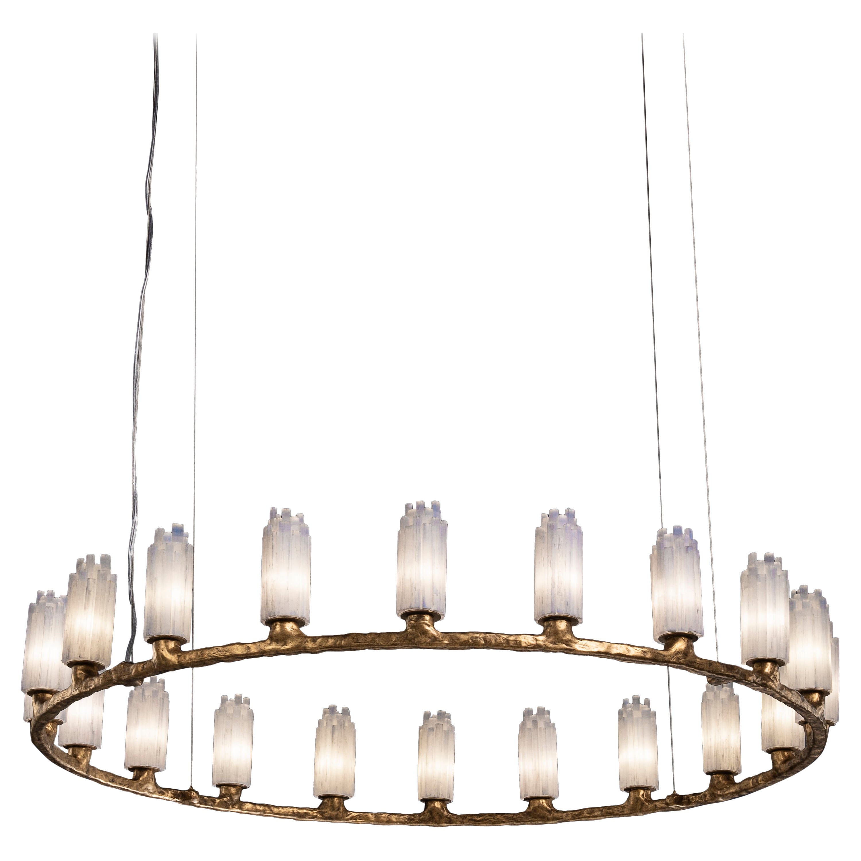 Selenite Pendant Lamp IV by Aver For Sale