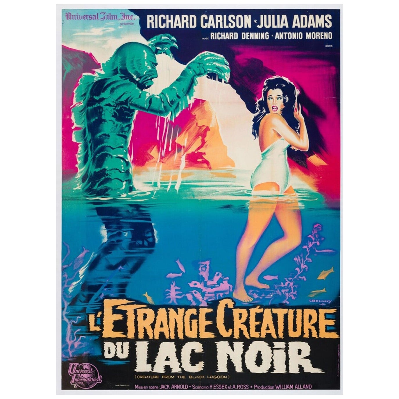 1962 Creature From the Black Lagoon (French) Original Vintage Poster For Sale