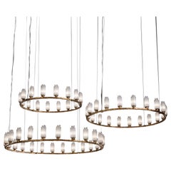 Set Of 3 Selenite III, IV and V Suspension Lamps by Aver