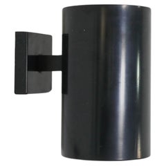 Niederländische schwarz emaillierte Metallzylinder-Wandleuchter aus der Mitte des Jahrhunderts von Philips