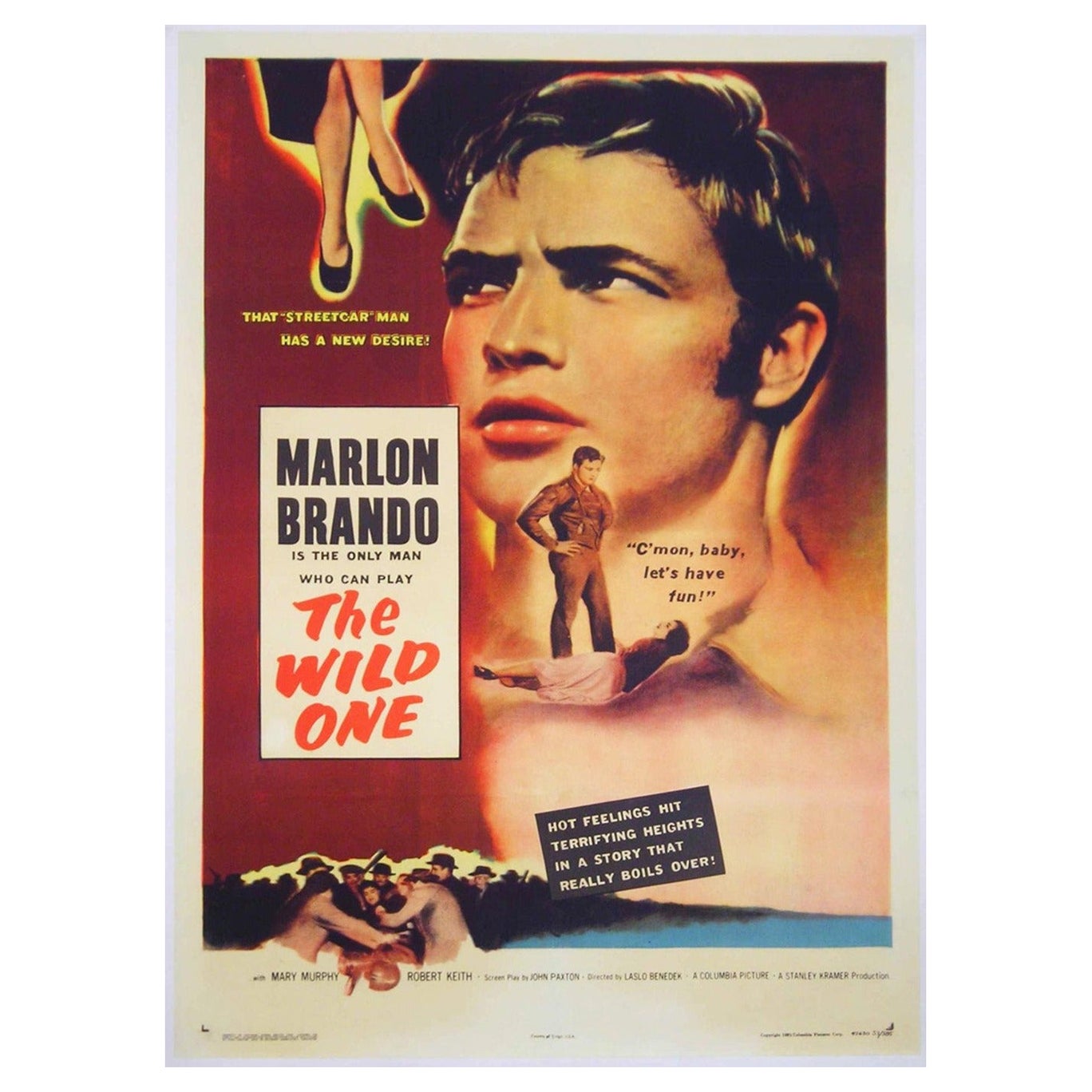 1953 The Wild One Original Vintage Poster For Sale