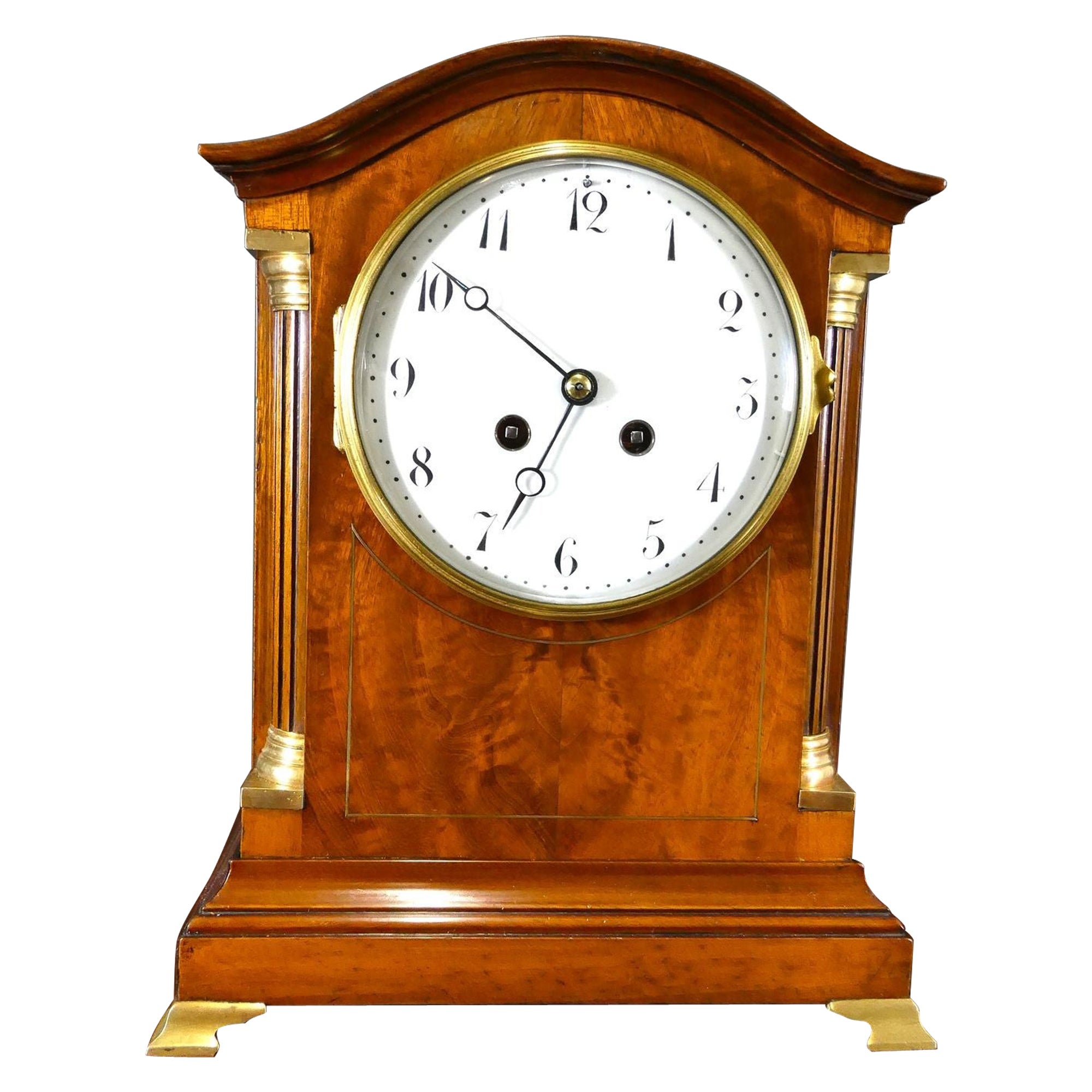 Victorian Mahogany French Mantel Clock For Sale