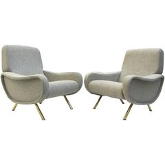 Superb Pair of Restored, Zanuso 'Lady' Chairs, 1951, Arflex, Original Labels